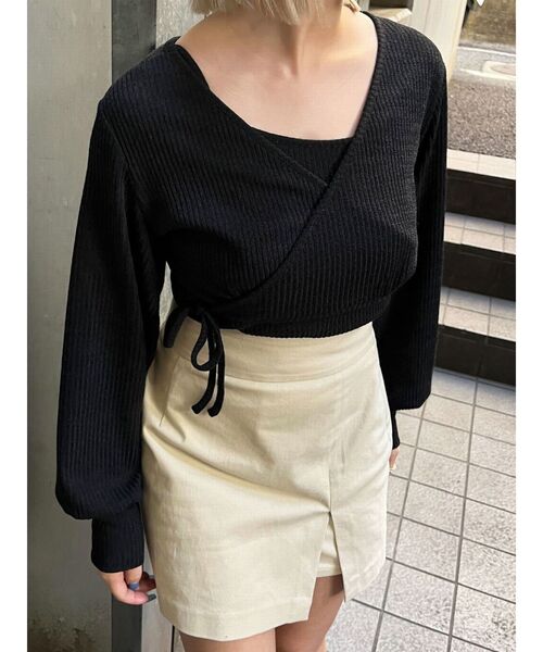 EMODA（エモダ）の「PUFF LAYERED TOPS（Tシャツ/カットソー・レディース・ブラック/グレー/アイボリー/ピンク・FREE）」の15枚目の写真