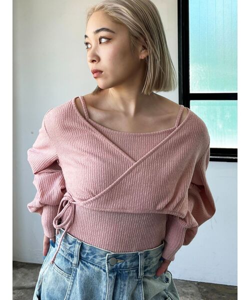 EMODA（エモダ）の「PUFF LAYERED TOPS（Tシャツ/カットソー・レディース・ブラック/グレー/アイボリー/ピンク・FREE）」の19枚目の写真