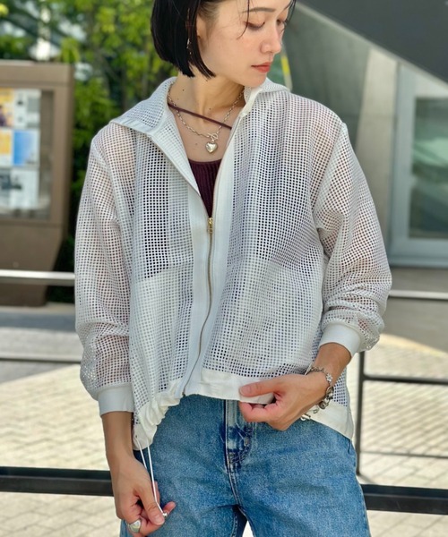 韓国ファッション●メッシュシースルーパーカー●2色●送料込 ジップパーカー メンズ メッシュ シースルー パーカー ロング丈