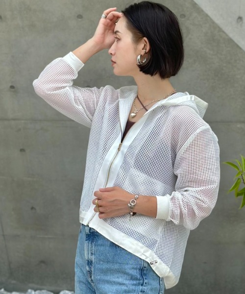 deux amour（ドゥーザムール）の「メッシュパーカー（パーカー・レディース・ホワイト/ブラック・FREE）」の22枚目の写真