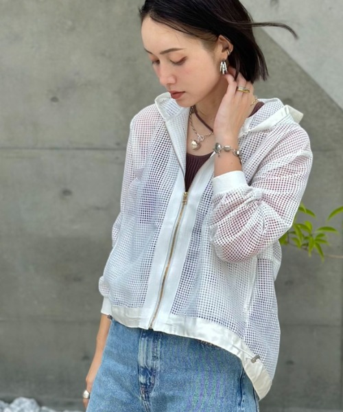 deux amour（ドゥーザムール）の「メッシュパーカー（パーカー・レディース・ホワイト/ブラック・FREE）」の18枚目の写真