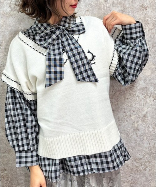 axes femme(アクシーズファム)の「リボン付ボリューム袖ブラウス(シャツ/ブラウス・レディース・モカ/ホワイト/ブラック・FREE)」の1枚目の写真