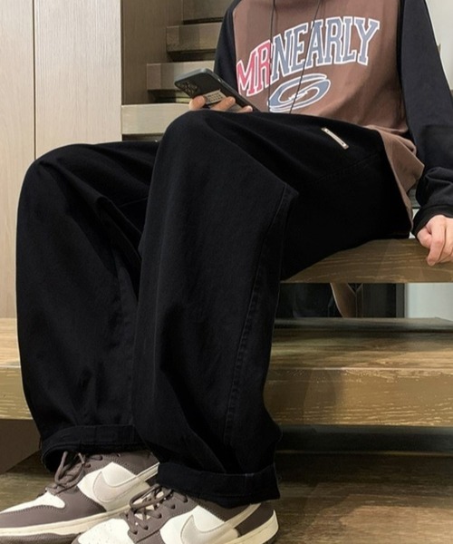 BASQUE magenta（バスクマゼンタ）の「バルーンシルエットタックダーツワイドパンツ（スラックス・メンズ・ブラウン/ブラック・M/L）」の3枚目の写真