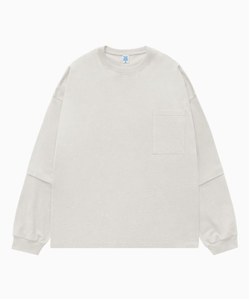 CORPUS TOKYO(コーパス トーキョー)の「ビッグシルエットフェイクレイヤードロンT(Tシャツ/カットソー・メンズ・グリーン/パープル/ライトグレー/イエロー/ホワイト/ブラック・3/1/2)」の18枚目の写真