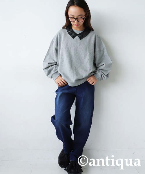 antiqua（アンティカ）の「ビーズ付け襟（付け襟・キッズ・ブラック/アイボリー・FREE）」の10枚目の写真