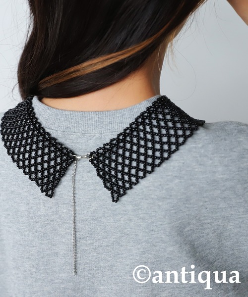 antiqua（アンティカ）の「ビーズ付け襟（付け襟・キッズ・ブラック/アイボリー・FREE）」の11枚目の写真