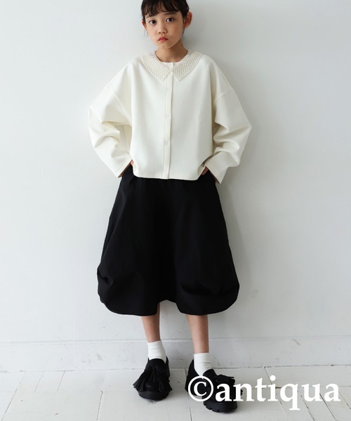 antiqua（アンティカ）の「ビーズ付け襟（付け襟・キッズ・ブラック/アイボリー・FREE）」の3枚目の写真