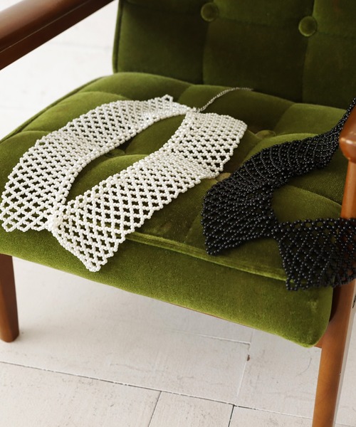 antiqua（アンティカ）の「ビーズ付け襟（付け襟・キッズ・ブラック/アイボリー・FREE）」の16枚目の写真