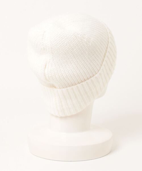 PEARLY GATES/パーリーゲイツ】リブ編みワッペンロゴニット帽ホワイト
