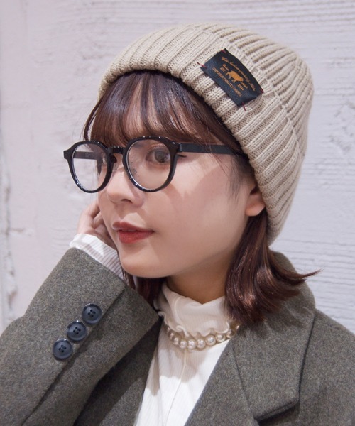 Ruben（ルーベン）の「WAPPEN RIB WATCH／ワッペンリブワッチ（ニットキャップ/ビーニー・レディース・ブラック/ベージュ/グレー/グリーン/アイボリー/マスタード・FREE）」の4枚目の写真