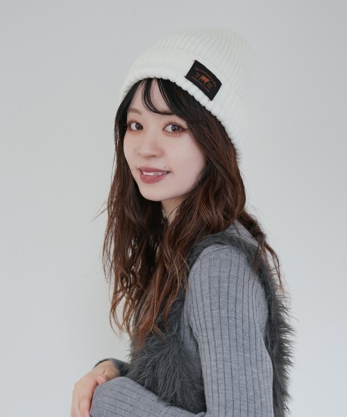 Ruben（ルーベン）の「WAPPEN RIB WATCH／ワッペンリブワッチ（ニットキャップ/ビーニー・レディース・ブラック/ベージュ/グレー/グリーン/アイボリー/マスタード・FREE）」の2枚目の写真