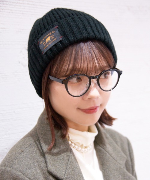 Ruben（ルーベン）の「WAPPEN RIB WATCH／ワッペンリブワッチ（ニットキャップ/ビーニー・レディース・ブラック/ベージュ/グレー/グリーン/アイボリー/マスタード・FREE）」の3枚目の写真