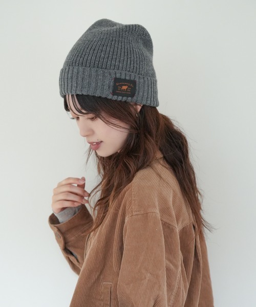 Ruben（ルーベン）の「WAPPEN RIB WATCH／ワッペンリブワッチ（ニットキャップ/ビーニー・レディース・ブラック/ベージュ/グレー/グリーン/アイボリー/マスタード・FREE）」の9枚目の写真