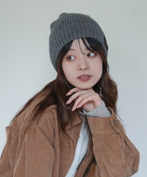 Ruben（ルーベン）の「WAPPEN RIB WATCH／ワッペンリブワッチ（ニットキャップ/ビーニー・レディース・ブラック/ベージュ/グレー/グリーン/アイボリー/マスタード・FREE）」の12枚目の写真