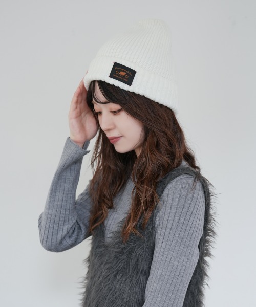 Ruben（ルーベン）の「WAPPEN RIB WATCH／ワッペンリブワッチ（ニットキャップ/ビーニー・レディース・ブラック/ベージュ/グレー/グリーン/アイボリー/マスタード・FREE）」の17枚目の写真