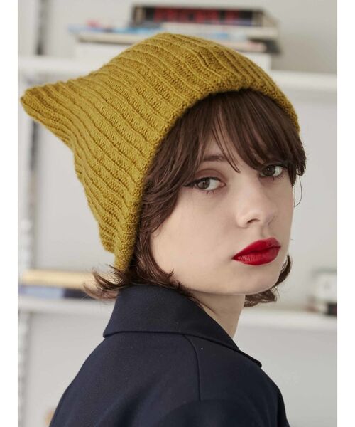 jouetie（ジュエティ）の「キャットイヤーニットキャップ（ニットキャップ/ビーニー・レディース・イエロー/アイボリー/ブラック・FREE）」の18枚目の写真