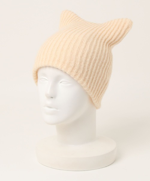 jouetie（ジュエティ）の「キャットイヤーニットキャップ（ニットキャップ/ビーニー・レディース・イエロー/アイボリー/ブラック・FREE）」の2枚目の写真
