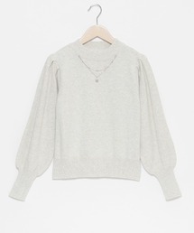 pom ponette junior（ポンポネットジュニア）の「ネックレス風パフスリーブリブニット（ニット/セーター・キッズ）」