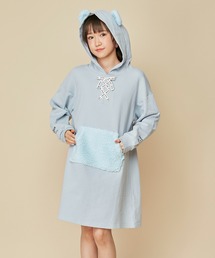 JENNI love（ジェニィラブ）の「【コットン100％】ボアポケットくま耳パーカーワンピ（ワンピース・キッズ）」