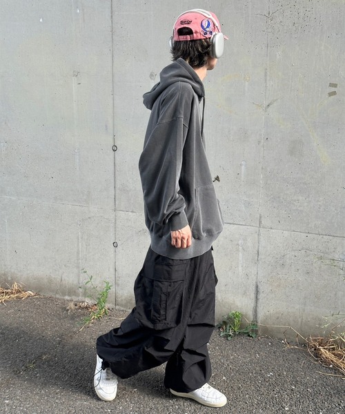 Perushu(ペルーシュ)の「立体刺繍ピグメントフーディー(パーカー・メンズ・杢グレー/ブラック/パープル・MEDIUM/LARGE)」の18枚目の写真