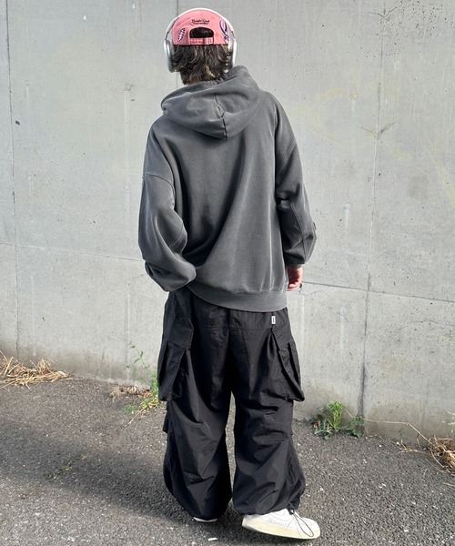 Perushu(ペルーシュ)の「立体刺繍ピグメントフーディー(パーカー・メンズ・杢グレー/ブラック/パープル・MEDIUM/LARGE)」の19枚目の写真