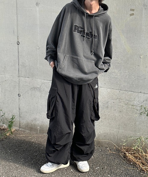 Perushu(ペルーシュ)の「立体刺繍ピグメントフーディー(パーカー・メンズ・杢グレー/ブラック/パープル・MEDIUM/LARGE)」の8枚目の写真