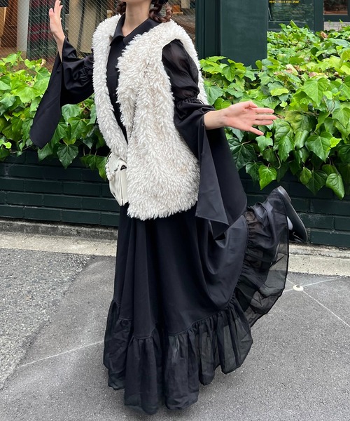 apres jour by あかちゃす（アプレジュールバイアカチャス）の「【あかちゃすコラボアイテム】フレアワンピース【ZOZOTOWN限定アイテム】（ワンピース・レディース・オレンジ/ベージュ/ブラック・フリー/X-LARGE）」の14枚目の写真