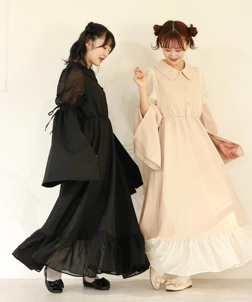 apres jour by あかちゃす（アプレジュールバイアカチャス）の「【あかちゃすコラボアイテム】フレアワンピース【ZOZOTOWN限定アイテム】（ワンピース・レディース・オレンジ/ベージュ/ブラック・フリー/X-LARGE）」の20枚目の写真