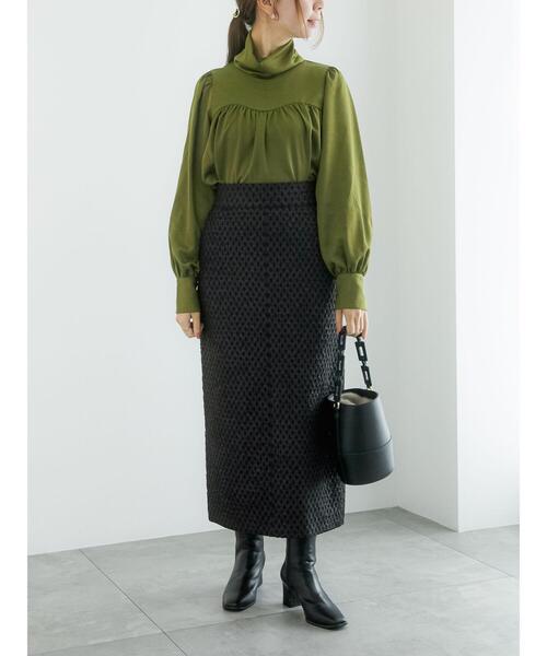 Te chichi（テチチ）の「サテンハイネックブラウス（シャツ/ブラウス・レディース・グレー/ネイビー/オリーブ・F）」の5枚目の写真