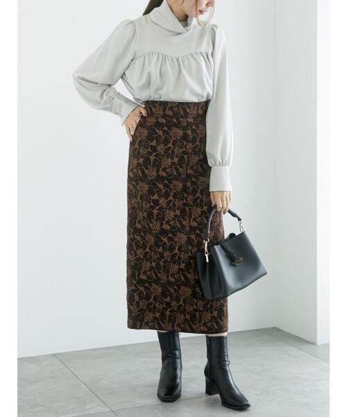 Te chichi（テチチ）の「サテンハイネックブラウス（シャツ/ブラウス・レディース・グレー/ネイビー/オリーブ・F）」の6枚目の写真