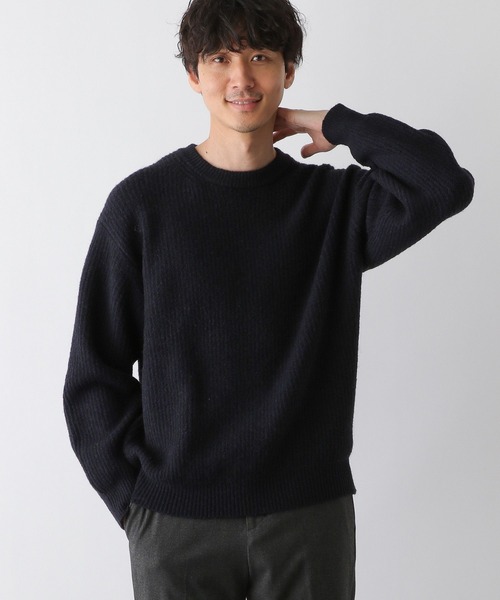 GLOBAL WORK(グローバルワーク)の「フワフワHug me/アゼアミ/704861(ニット/セーター・メンズ・ホワイト系その他2/ネイビー/グレー・MEDIUM/SMALL/X-LARGE/LARGE)」の3枚目の写真