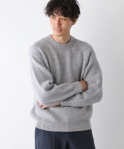 GLOBAL WORK(グローバルワーク)の「フワフワHug me/アゼアミ/704861(ニット/セーター・メンズ・ホワイト系その他2/ネイビー/グレー・MEDIUM/SMALL/X-LARGE/LARGE)」の9枚目の写真