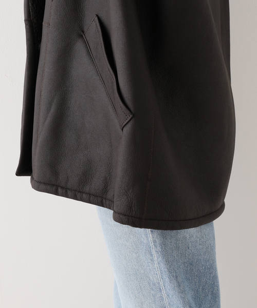 GUSHLOW&COLE(ガシュロウアンドコール)の「【GUSHLOW&COLE/ガシュロウアンドコール】SHEARLING MIDI コート(ムートンコート・レディース・ブラウン・FREE)」の7枚目の写真