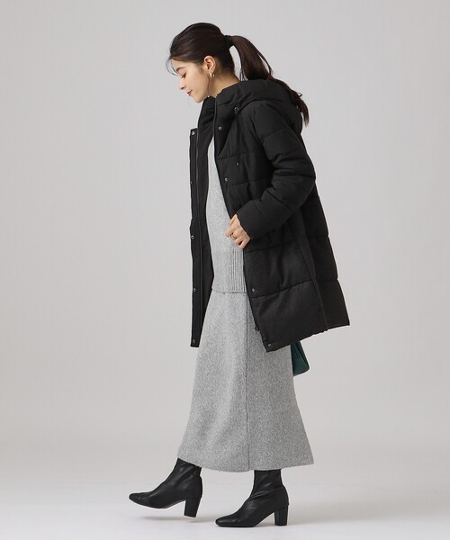 DRESKIP（ドレスキップ）の「◆切替 ファイバー中綿ダウンコート【SHOO WARM/撥水】（その他アウター・レディース・サンドベージュ/ブラック・02/03/04）」の4枚目の写真