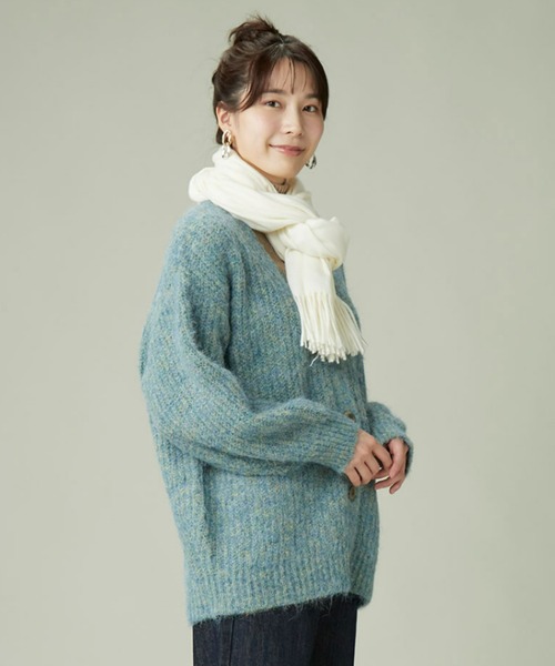 TOKYO SHIRTS（トウキョウシャツ）の「カシミヤタッチストール（ストール/ショール・レディース・オレンジ/グレー/ブルー/ホワイト・FREE）」の9枚目の写真