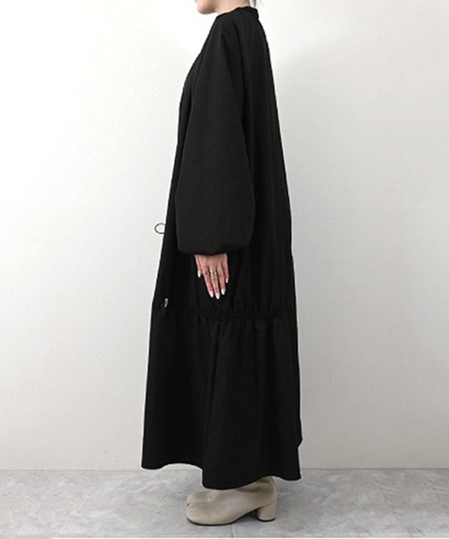 STYLEBLOCK(スタイルブロック)の「タフタドロストボリュームスリーブワンピース(ワンピース・レディース・ホワイト系その他/ブラック/チャコールグレー・M)」の7枚目の写真