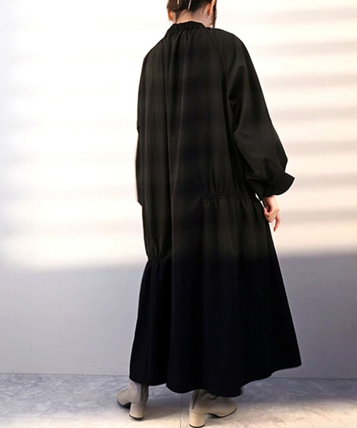 STYLEBLOCK(スタイルブロック)の「タフタドロストボリュームスリーブワンピース(ワンピース・レディース・ホワイト系その他/ブラック/チャコールグレー・M)」の6枚目の写真