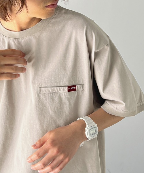 《JaVaジャバコラボ》シンプルなのに格上げ。綿100％シルケット素材裾ドロストオーバーサイズTシャツ