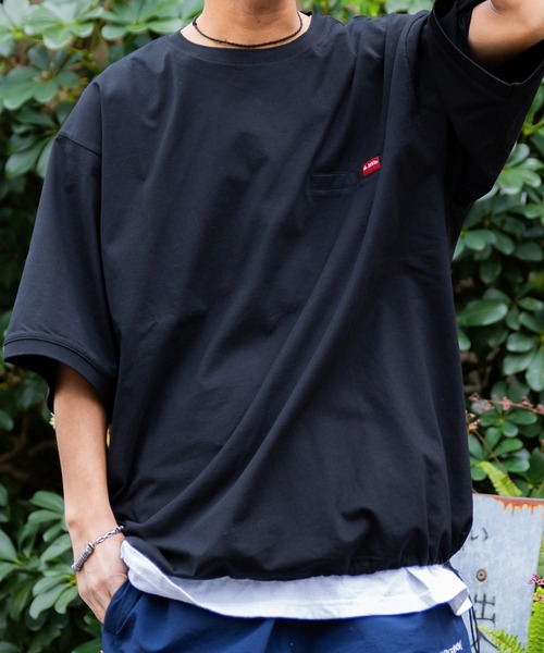《JaVaジャバコラボ》シンプルなのに格上げ。綿100％シルケット素材裾ドロストオーバーサイズTシャツ