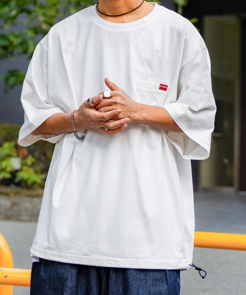 《JaVaジャバコラボ》シンプルなのに格上げ。綿100％シルケット素材裾ドロストオーバーサイズTシャツ