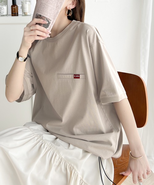 《JaVaジャバコラボ》シンプルなのに格上げ。綿100％シルケット素材裾ドロストオーバーサイズTシャツ