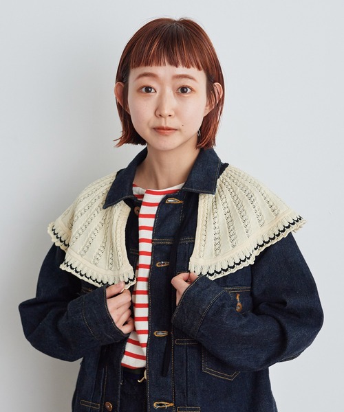 CHILD WOMAN（チャイルドウーマン）の「☆強撚綿 透かし編み付け襟（付け襟・レディース・アイボリー・FREE）」の8枚目の写真