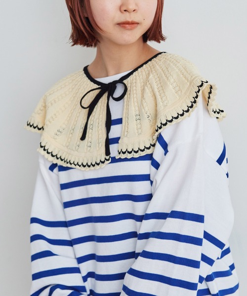 CHILD WOMAN（チャイルドウーマン）の「☆強撚綿 透かし編み付け襟（付け襟・レディース・アイボリー・FREE）」の3枚目の写真