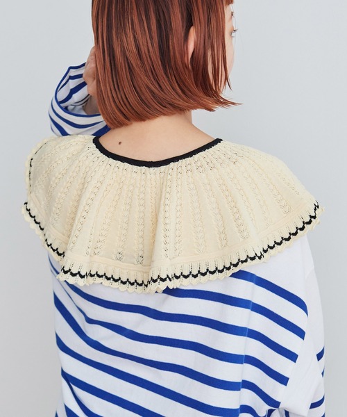 CHILD WOMAN（チャイルドウーマン）の「☆強撚綿 透かし編み付け襟（付け襟・レディース・アイボリー・FREE）」の4枚目の写真