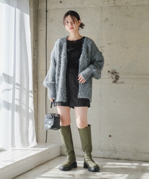 Kastane（カスタネ）の「起毛シャギーニットカーディガン（カーディガン/ボレロ・レディース・グレー/アイボリー/イエロー・FREE）」の17枚目の写真