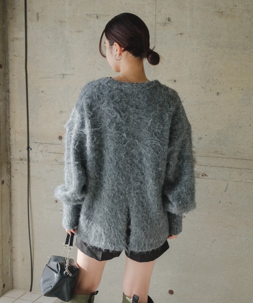 Kastane（カスタネ）の「起毛シャギーニットカーディガン（カーディガン/ボレロ・レディース・グレー/アイボリー/イエロー・FREE）」の15枚目の写真