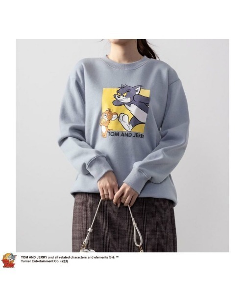 Tom&Jerry(トムアンドジェリー)の「TOM&JERRY トムとジェリー 裏起毛トレーナー スウェット(スウェット・レディース・アッシュグレー/チャコールグレー/ブルー系その他/ベージュ・M/L)」の4枚目の写真