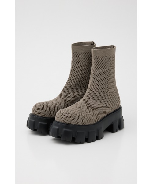 rienda（リエンダ）の「メッシュニットショートブーツ（ブーツ・レディース・ブラック/ベージュ・SMALL/MEDIUM/LARGE）」の12枚目の写真