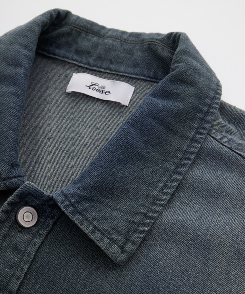 Loose/ルース（ルース）の「ヴィンテージセミショートデニムシャツジャケット【セットアップ対応】（シャツ/ブラウス・メンズ・ダークグレー/ブラック/ダークブルー・S/XS/L/M）」の8枚目の写真
