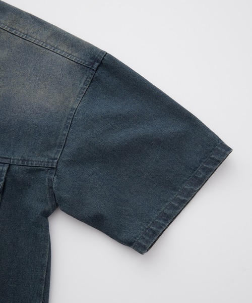 Loose/ルース（ルース）の「ヴィンテージセミショートデニムシャツジャケット【セットアップ対応】（シャツ/ブラウス・メンズ・ダークグレー/ブラック/ダークブルー・S/XS/L/M）」の15枚目の写真